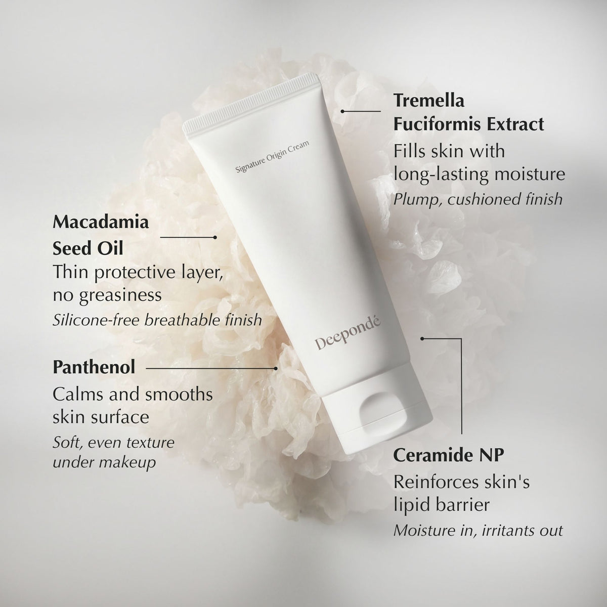 Deepondé | Signature Origin Cream | Cream - Ingredient and skin benefit highlight